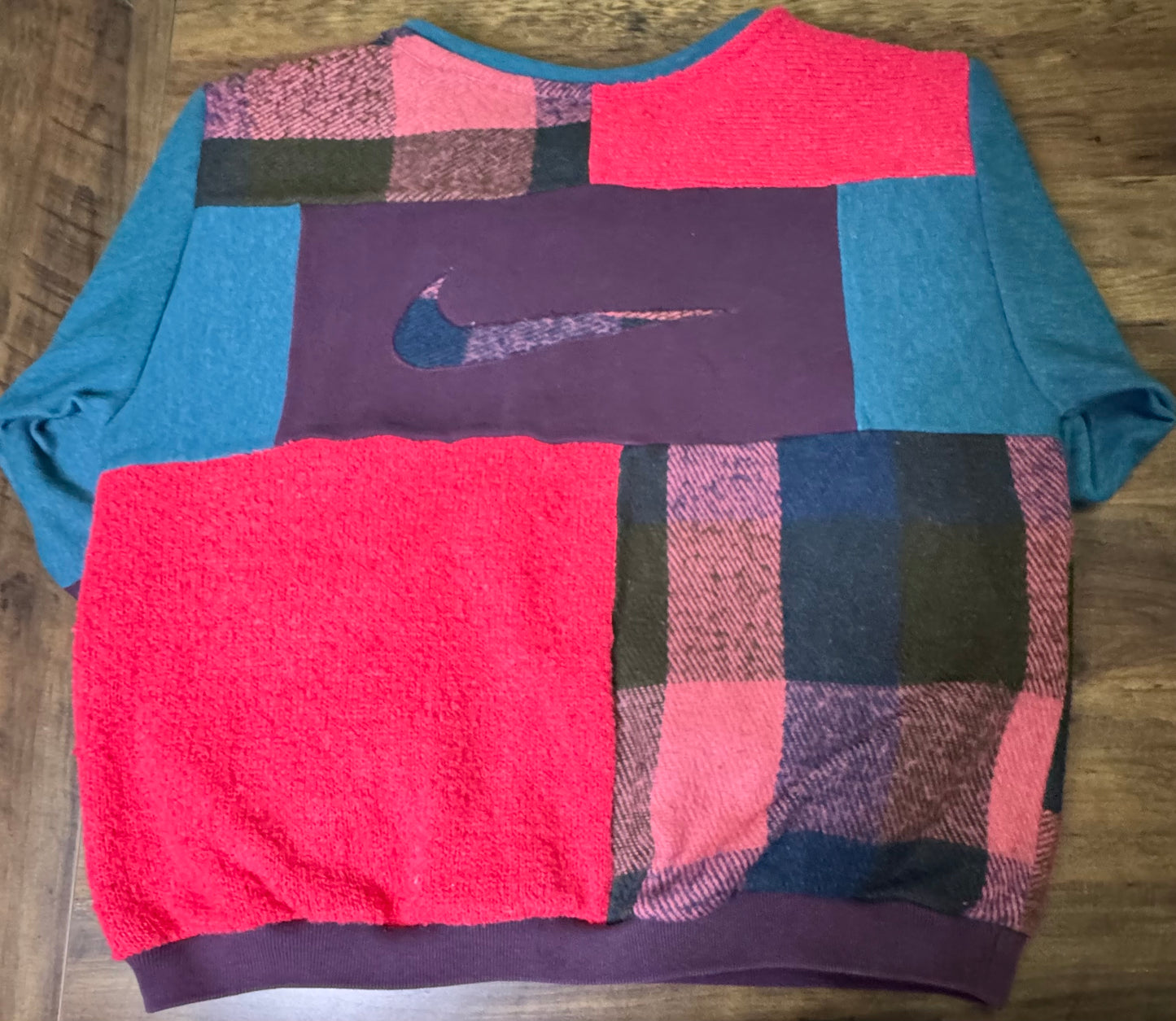"MATERIAL GIRL" Patchwork Sweatshirt Size M/L