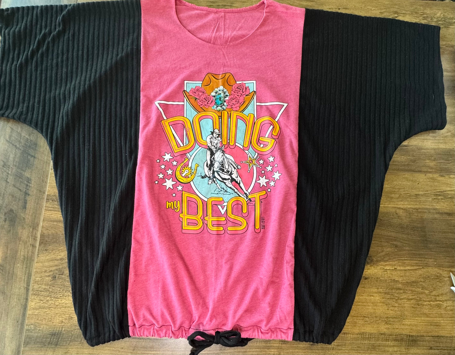 "Doing My Best" Pink T-Shirt with Black accents. One Size Fits Most.