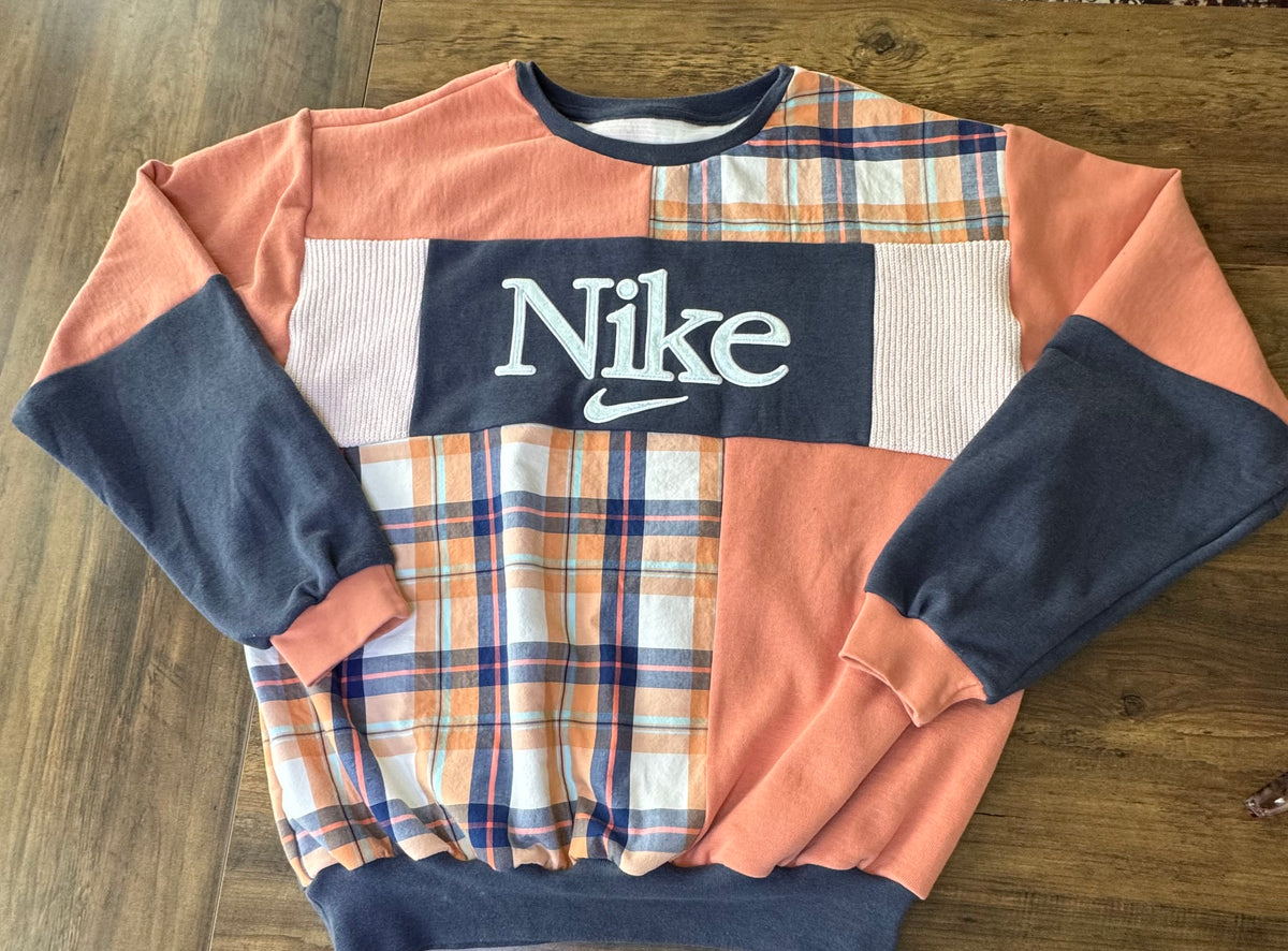 "JUST PEACHY" Patchwork Sweatshirt Size L/XL