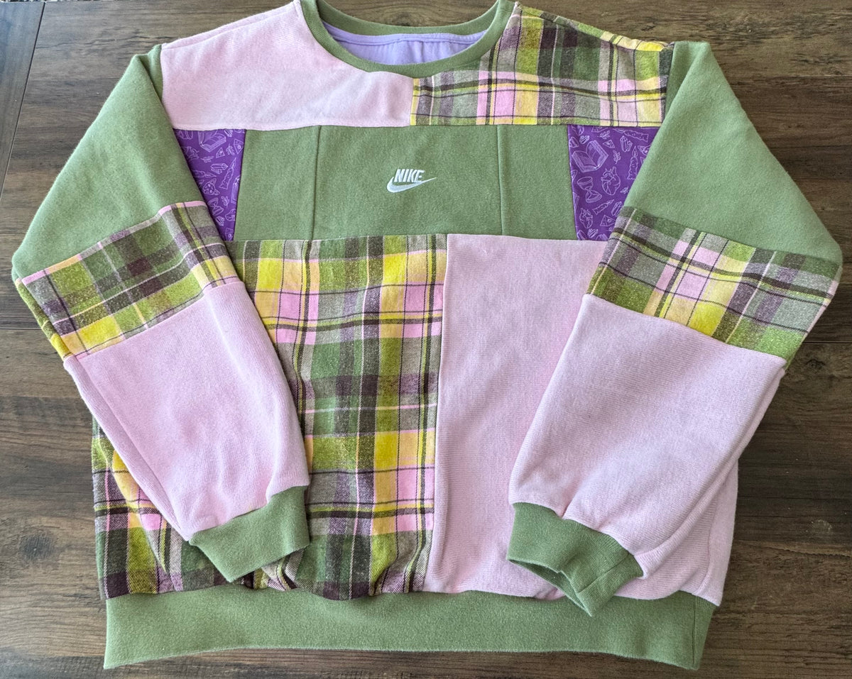 "Spring Dawn" Patchwork Sweatshirt.  Size M/L