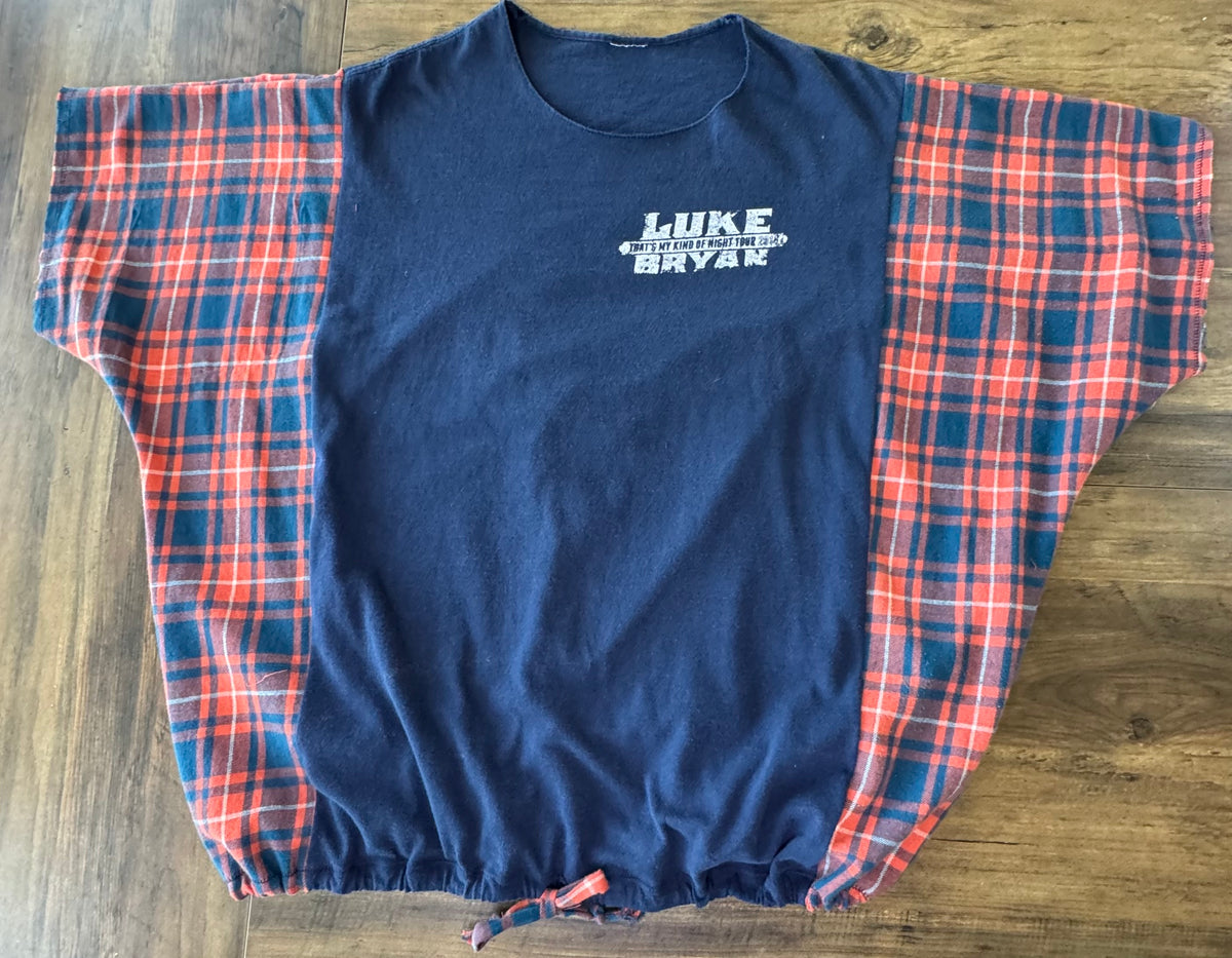 Upcycled Luke Bryan 2014 Tour T-Shirt.  One Size for Most with drawstring waist.