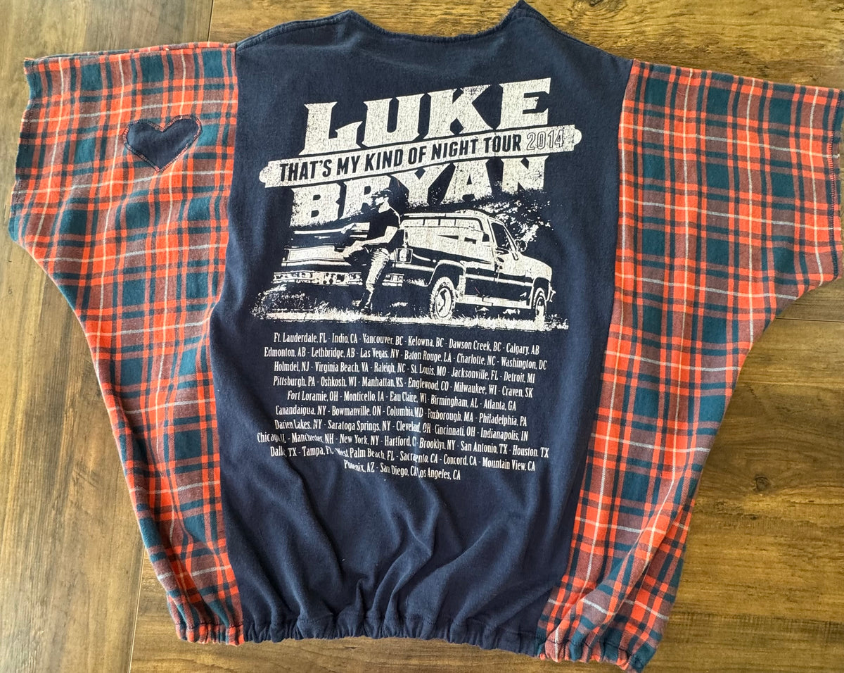 Upcycled Luke Bryan 2014 Tour T-Shirt.  One Size for Most with drawstring waist.