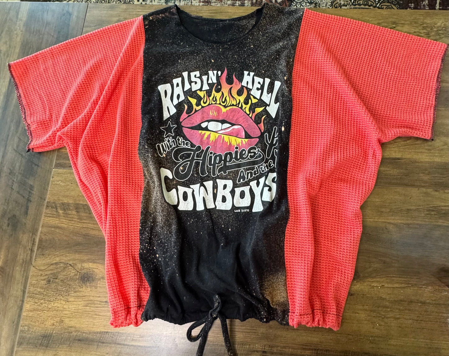 Hippies & Cowboys Upcycled T-Shirt.  One Size Fits Most.
