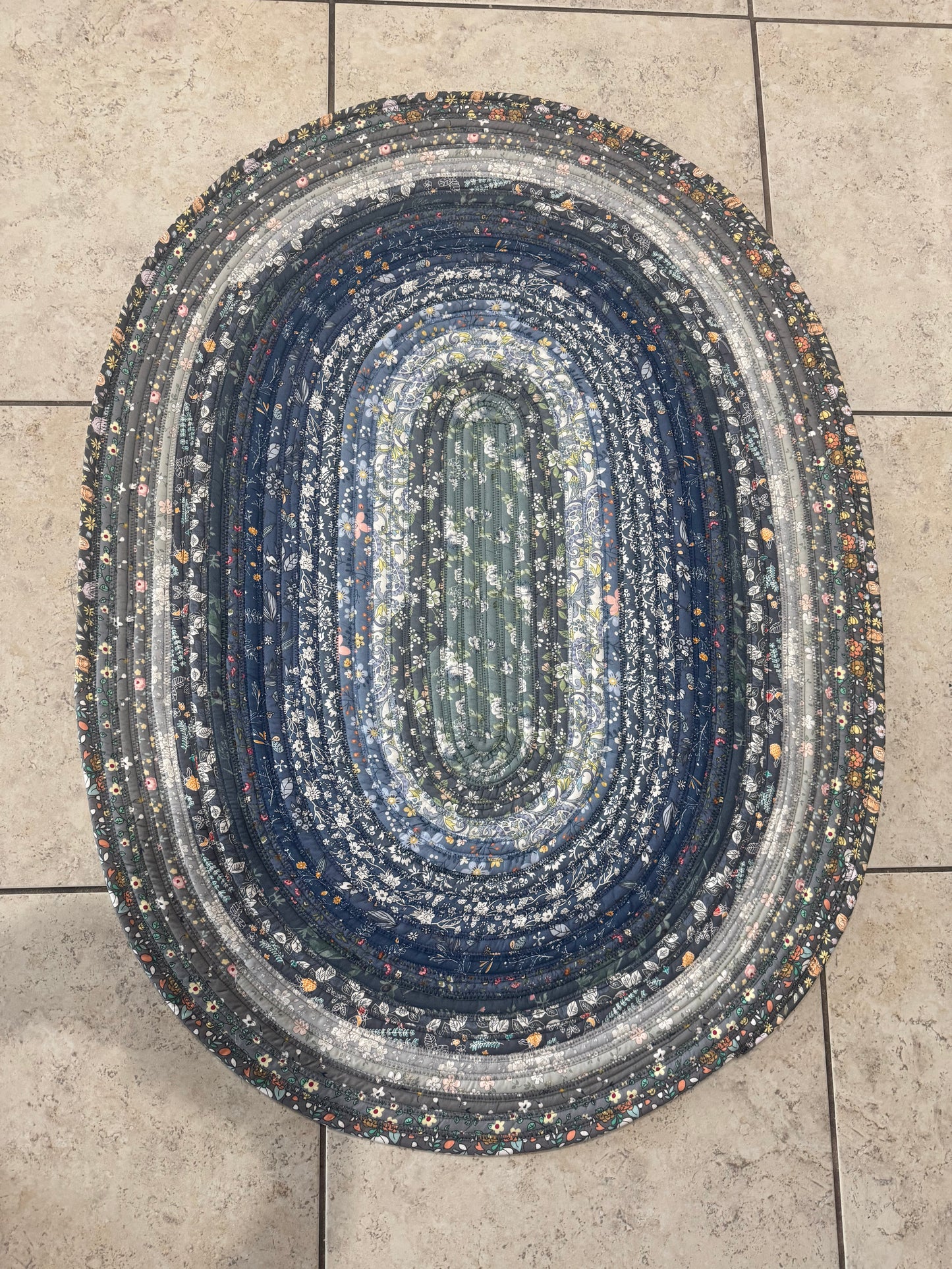 Moody Blues Medium Jelly Roll Rug.