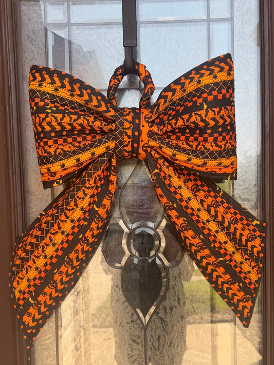 Halloween Jelly Roll Door Bow.