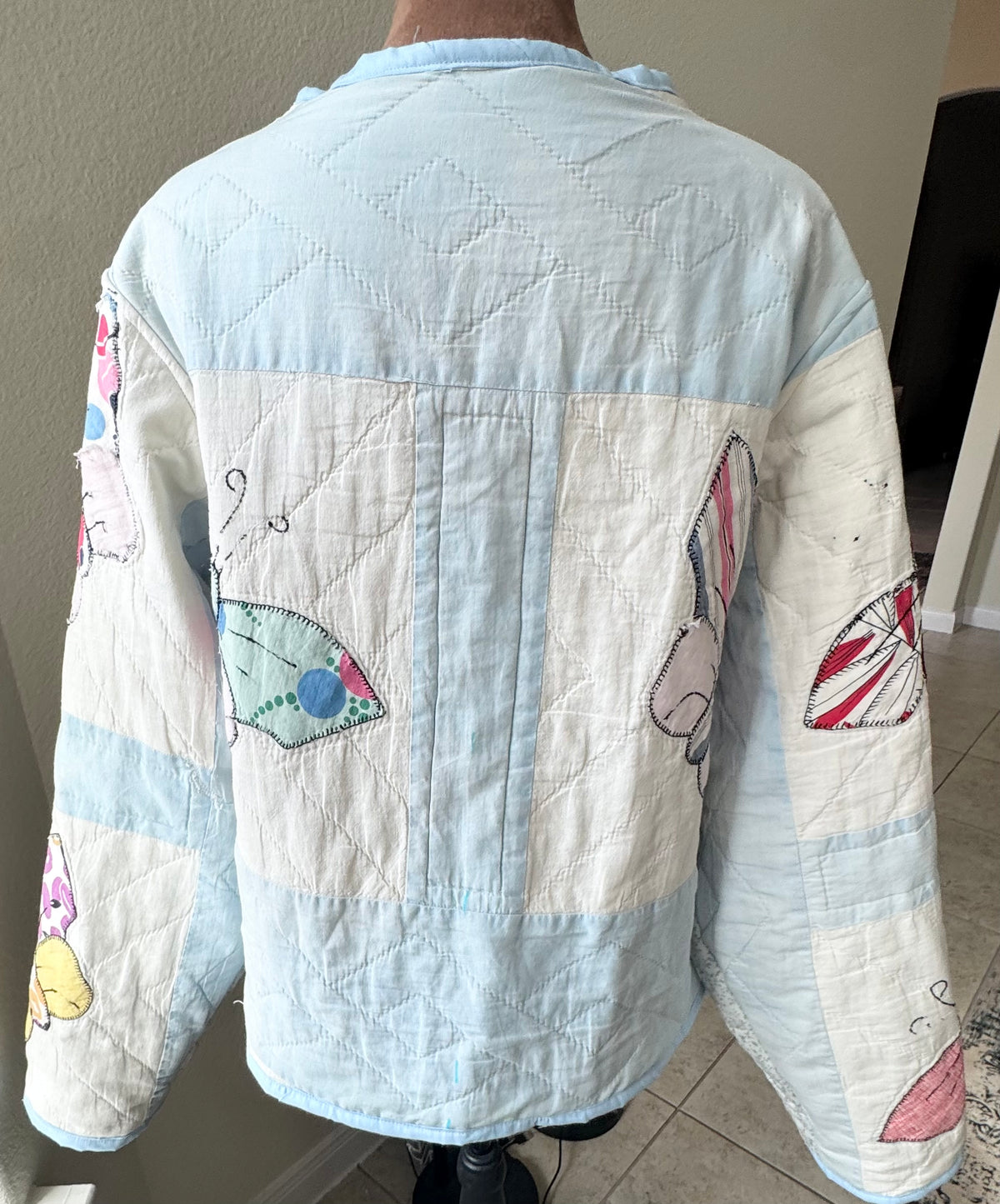 Butterfly Quilted Jacket. Waist length. Size L