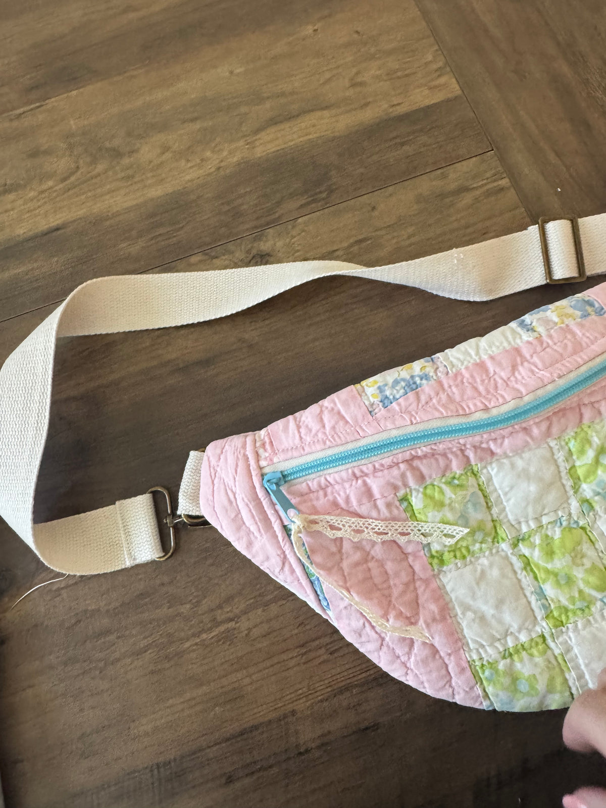 Pink Checkered Vintage Quilted Large Bumbag.
