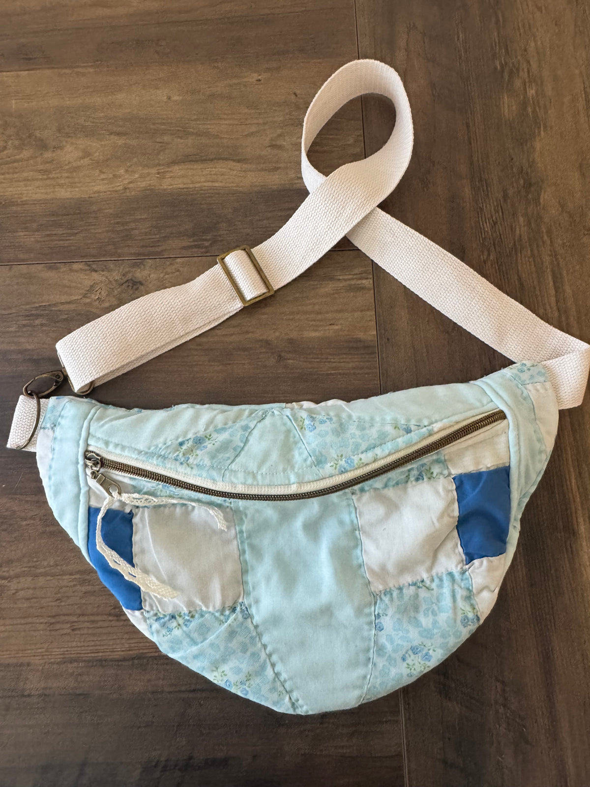 True Blue Vintage Quilted Large Bumbag.