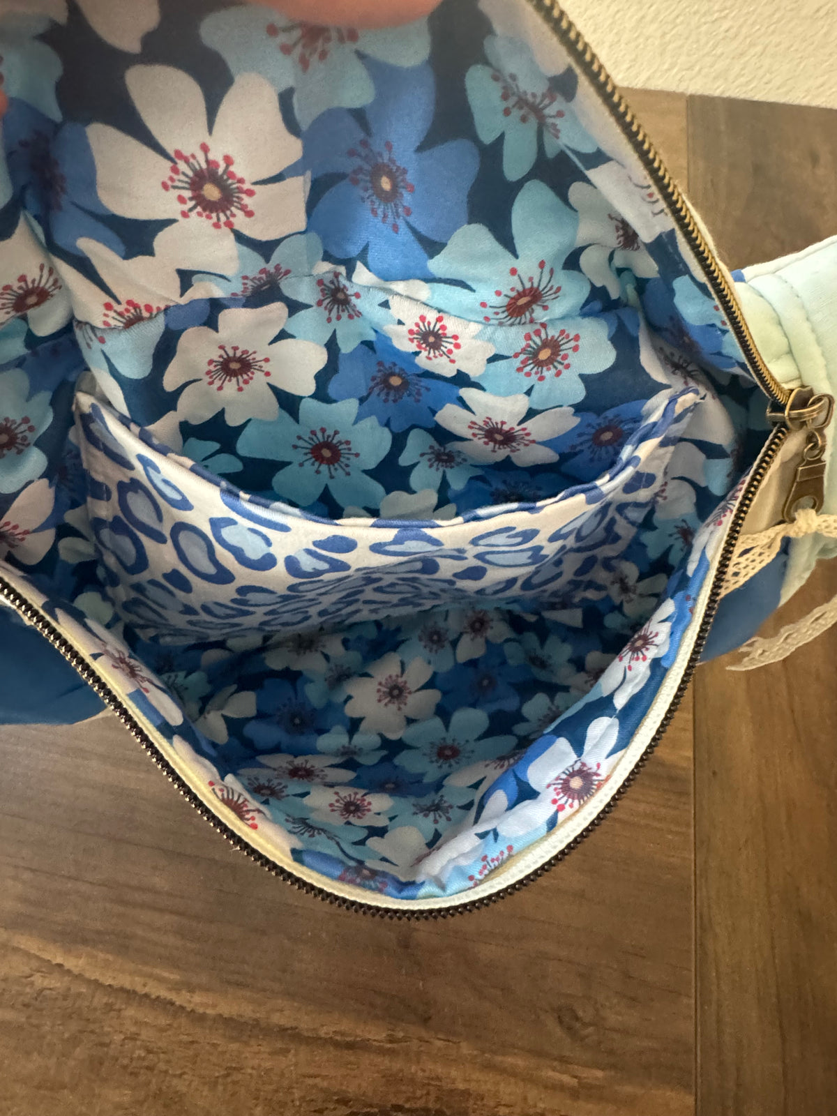 True Blue Vintage Quilted Large Bumbag.