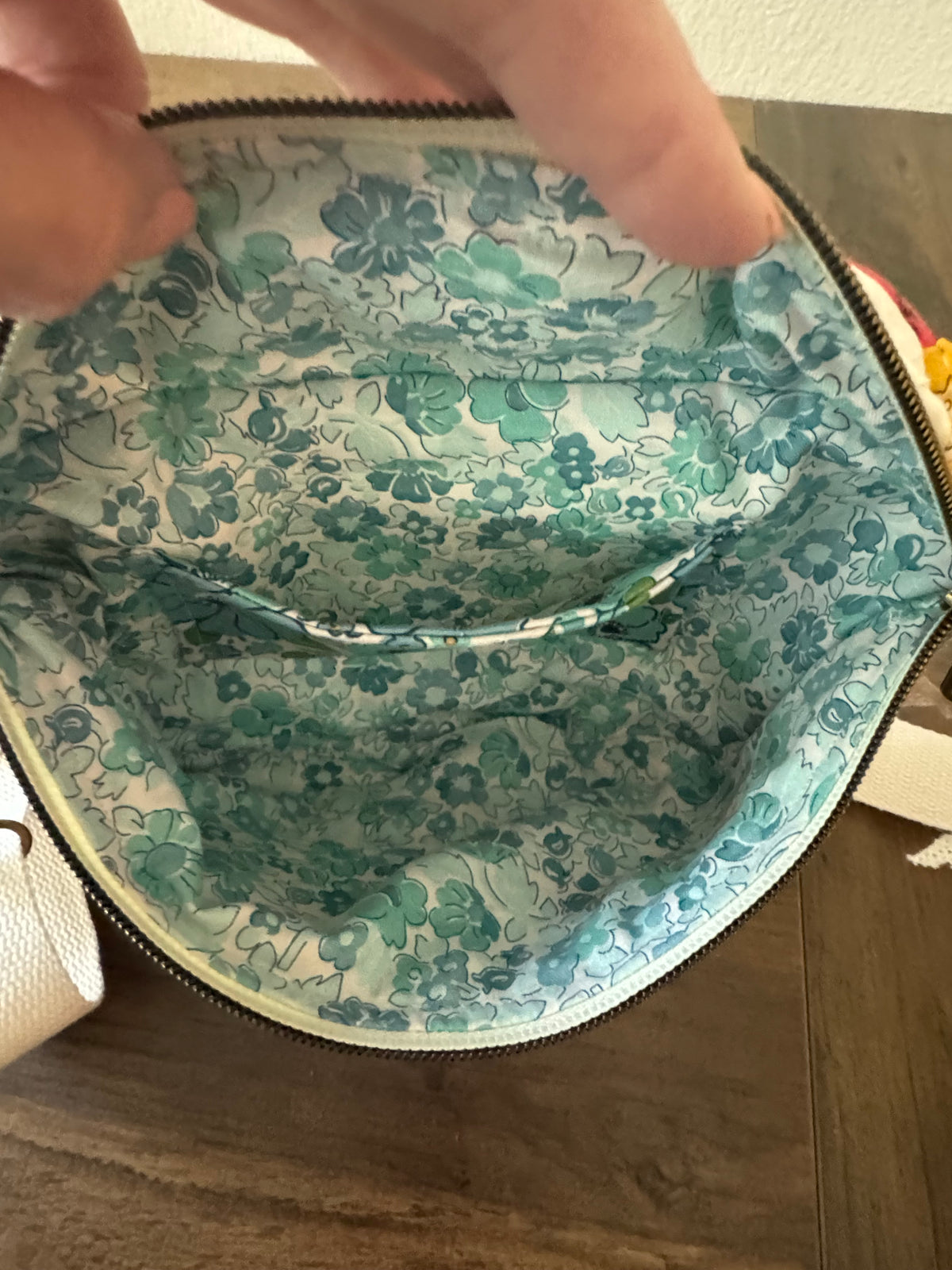 Double Wedding Circle Quilted Bumbag. Half Moon.