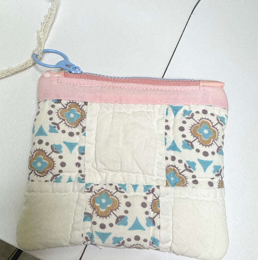 Quilted 9 patch Small Coin Purse.