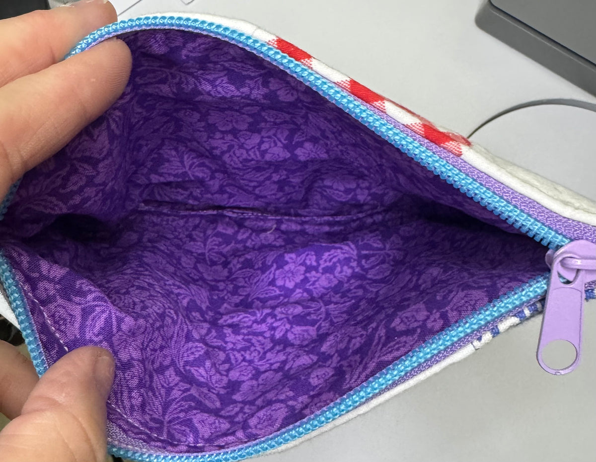 Multicolored, Yarn Tied  Makeup Bag.