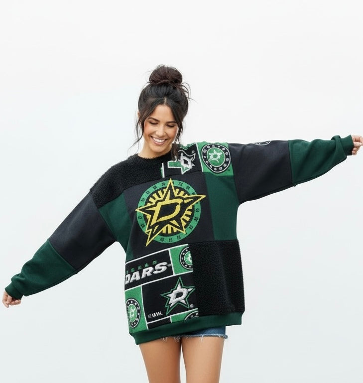 Hockey Patchwork Sweatshirt  Size L