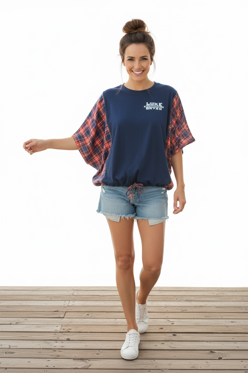 Upcycled Luke Bryan 2014 Tour T-Shirt.  One Size for Most with drawstring waist.