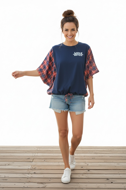 Upcycled Luke Bryan 2014 Tour T-Shirt.  One Size for Most with drawstring waist.